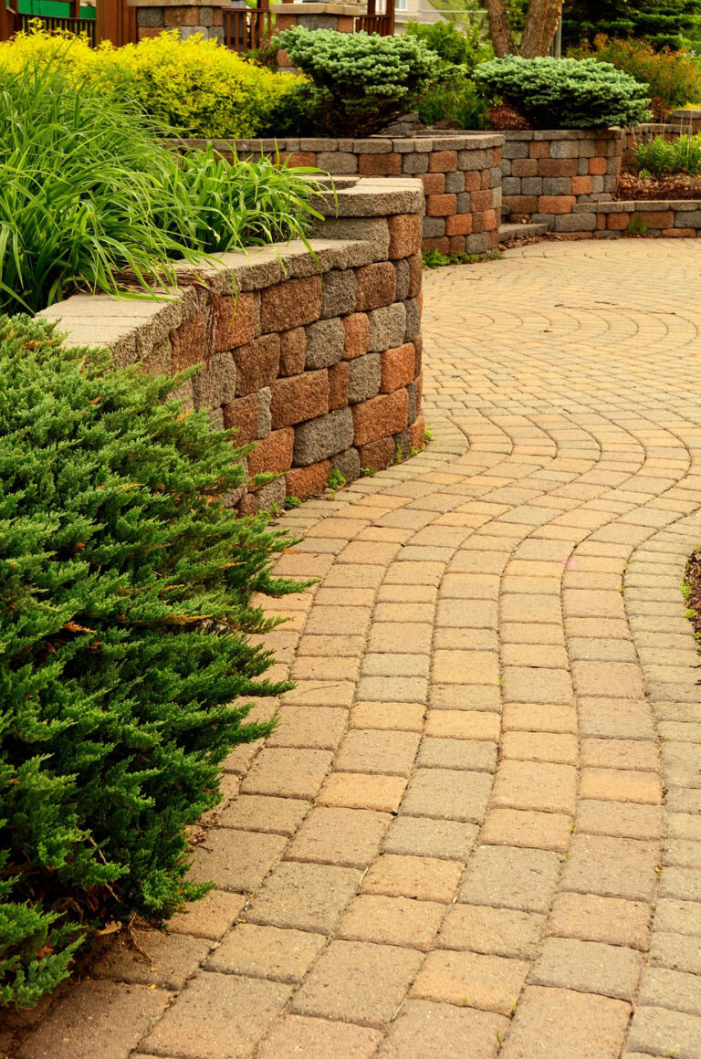 Retaining Wall and Patio with Landscaping and Pavers